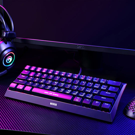 Marvo KG962 Gaming Mechanische Tastatur 60% mit Benutzerdefiniertes Rot Schaltern und RGB-Beleuchtung (Englisch US)