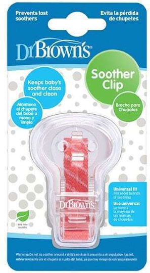 Dr. Brown's Ribbon Pacifier made of Fabric Striped Pink