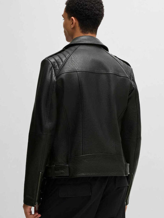 Hugo Men's Leather Jacket BLACK