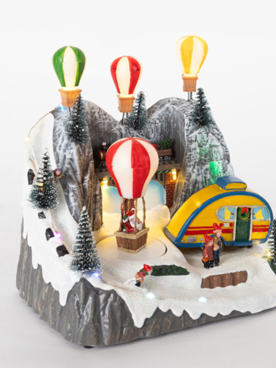 Eurolamp Christmas Decorative Village with Battery with Music and Movement 23.5x22.5x16cm.