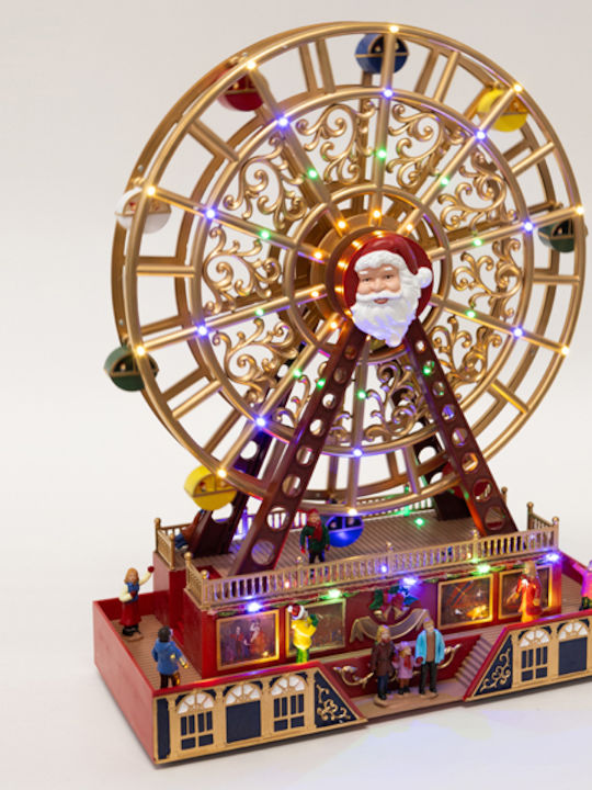 Illuminated Santa Claus Ferris Wheel with Music and Motion 38x17x48cm