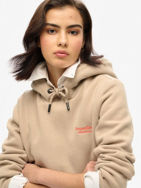 Superdry Essential Logo Women's Hooded Sweatshirt Coffee