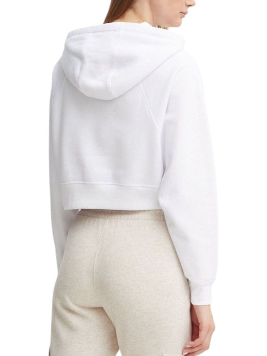 DKNY Women's Cropped Hooded Sweatshirt White