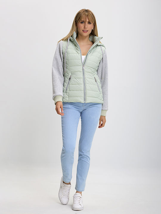 In Linea Firenze Women's Short Puffer Jacket for Winter with Hood Veraman