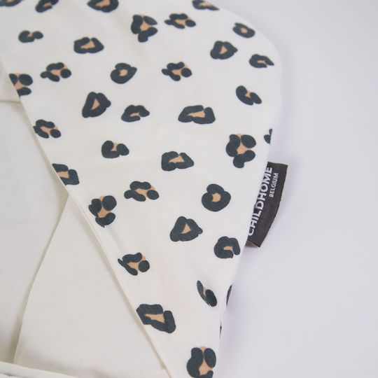Childhome Pătură Pepinieră Swaddling pături Leopard Albă Leopard 75x75cm