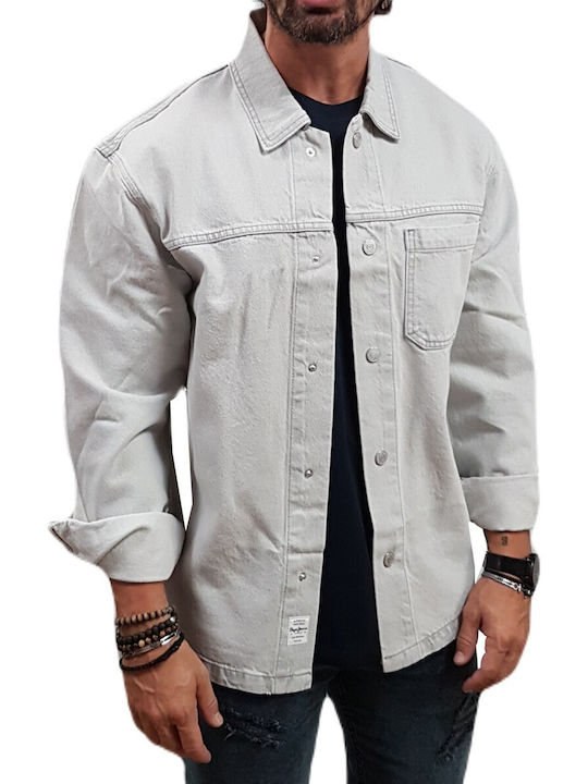 Pepe Jeans Men's Shirt Overshirt Denim Grey