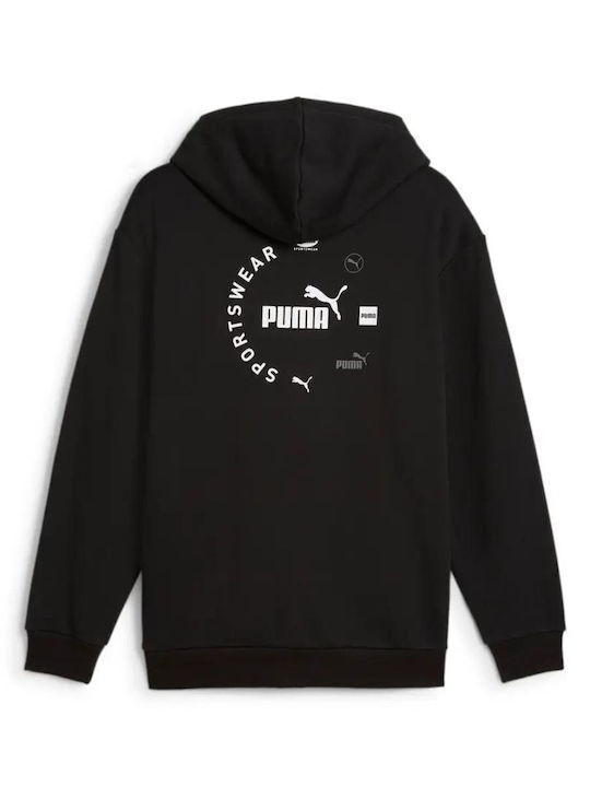PUMA Power Graphic Men's Sweatshirt Black with Hood