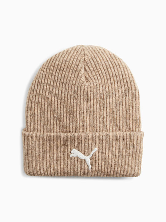 Puma Classics Beanie Unisex Beanie Knitted in Beige color