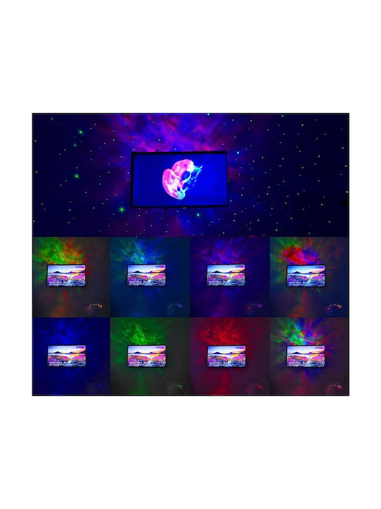 Led Παιδικό Φωτιστικό Projector με Προβολή Αστεριών Λευκό