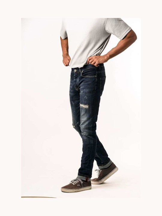 Ανδρικό Παντελόνι Τζιν με Slim Εφαρμογή Blue