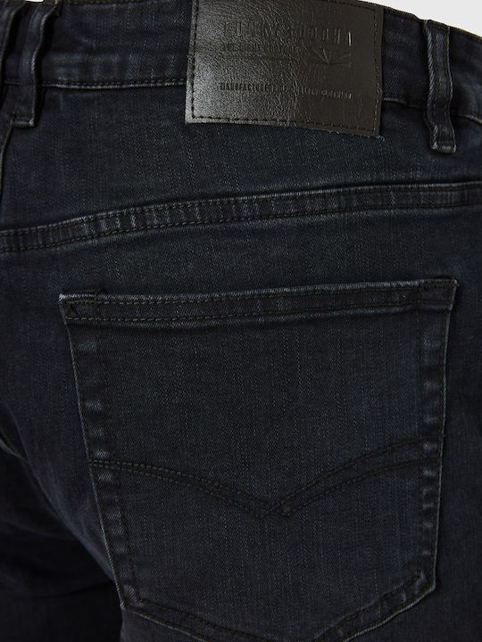 Ανδρικό Παντελόνι Τζιν με Slim Tapered Εφαρμογή Μαύρο