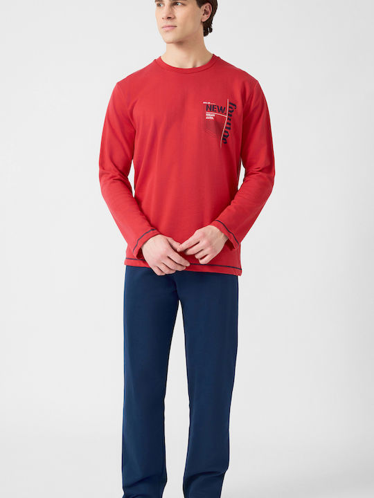 Minerva Men's Winter Pajamas Set Red