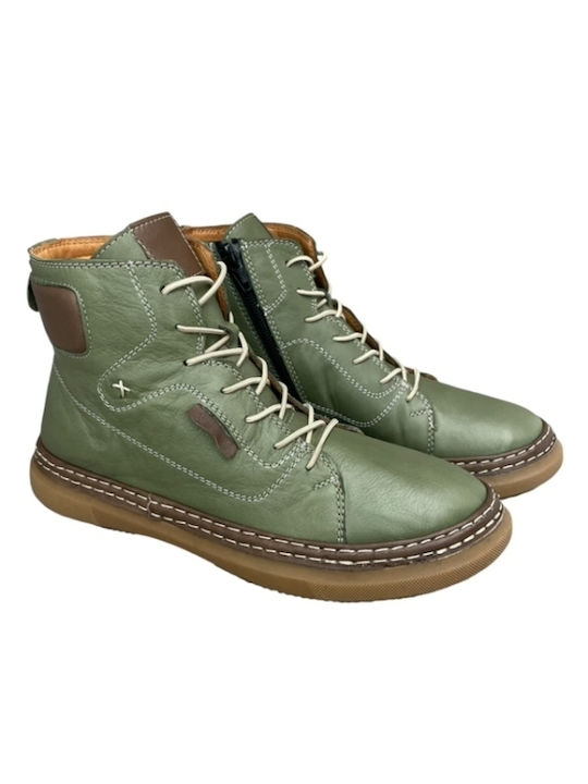 Smart Steps Leather Women's Ankle Boots Green