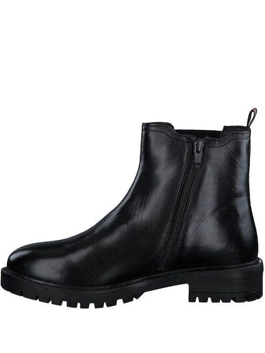 s.Oliver Leather Women's Ankle Boots Black