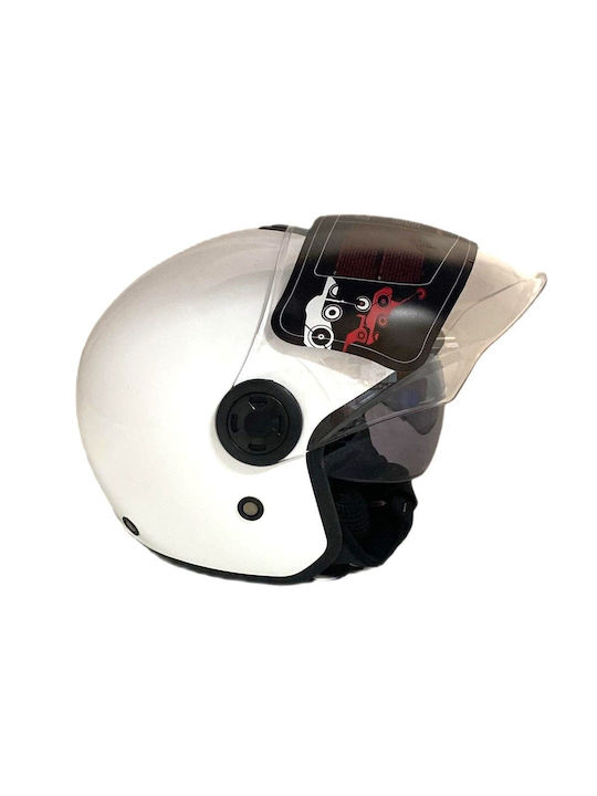 Faseed Jet Helmet with Sun Visor ECE 22.06 White