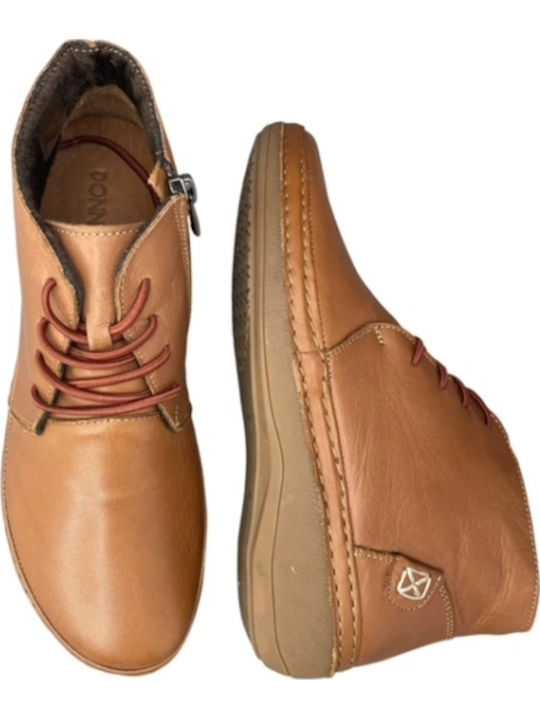 Leder Stiefeletten Damen Tabac Braun