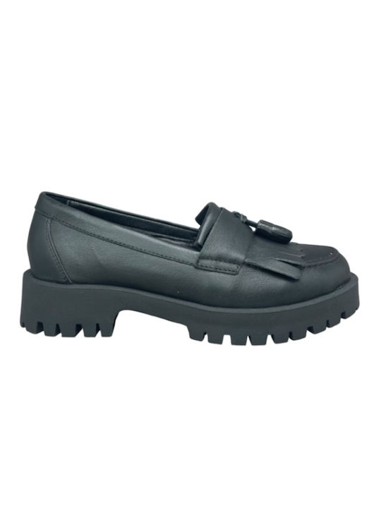 Smart Steps Leather Women's Loafers in Black Color