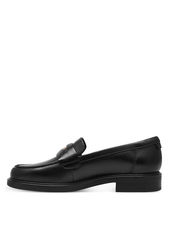 Tamaris Leather Women's Loafers in Black Color