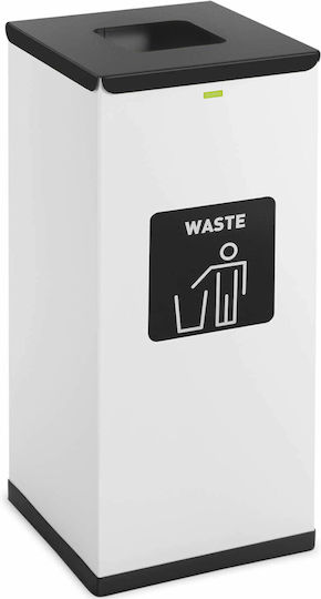 Mixed Waste Sorting Bin Steel 30.5x30.5x70cm 60l