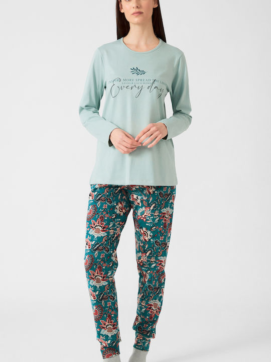 Minerva Winter Women's Pyjama Set Aqua Green