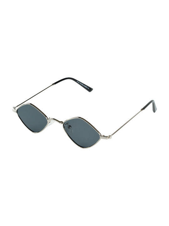 AV Sunglasses Zelia Sunglasses with Silver Metal Frame and Light Blue Mirror Lens 112-Zelia Silver