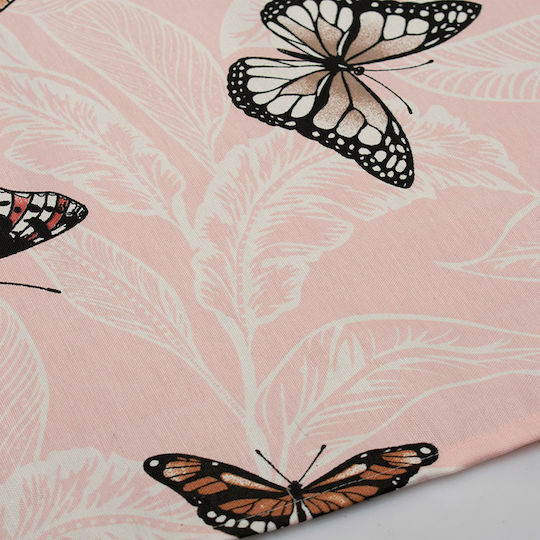 Dimcol Checkered Stain Resistant Butterfly 450 Coral 90x90cm