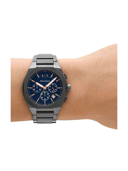 Armani Exchange Uhr Chronograph Batterie mit Gray Metallarmband