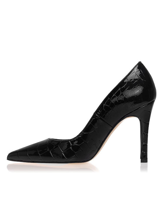 Sante Synthetic Leather Black High Heels