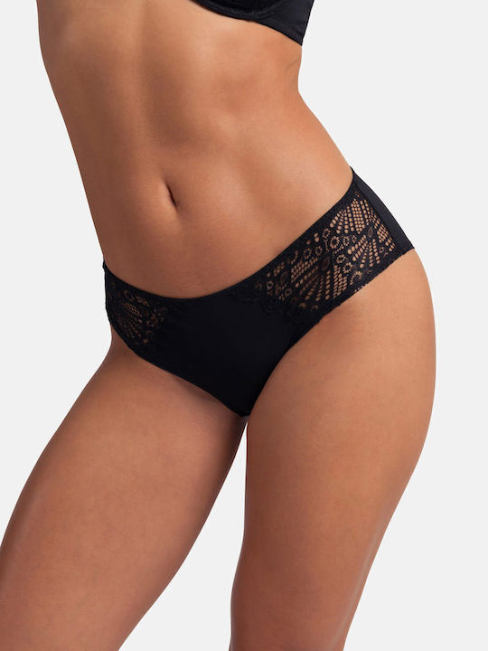 Women's Slip with Lace Black/coral