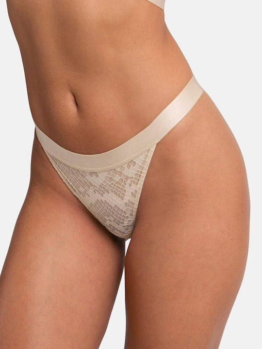 Women's String Green/Beige