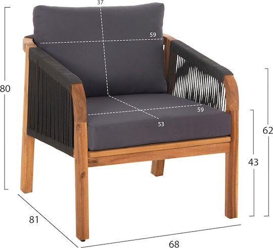 Garden & Outdoor Furniture Sets Living Room Set 4 Pieces Anthracite with Pillows