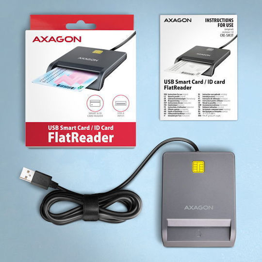 Axagon Card Reader USB 2.0 για SmartCard (CRE-SM3T)