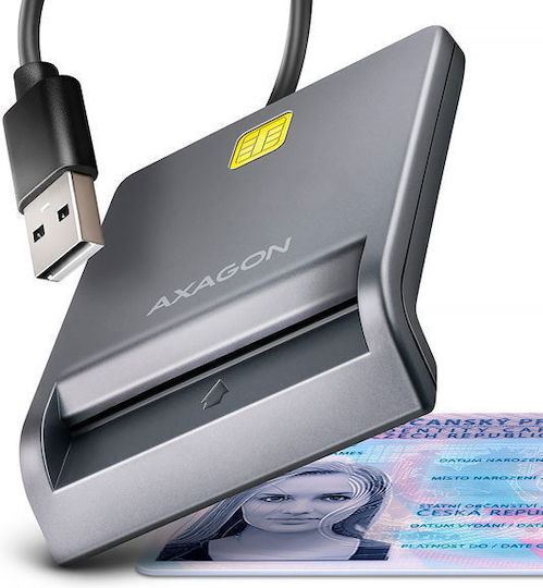 Axagon Card Reader USB 2.0 για SmartCard (CRE-SM3T)