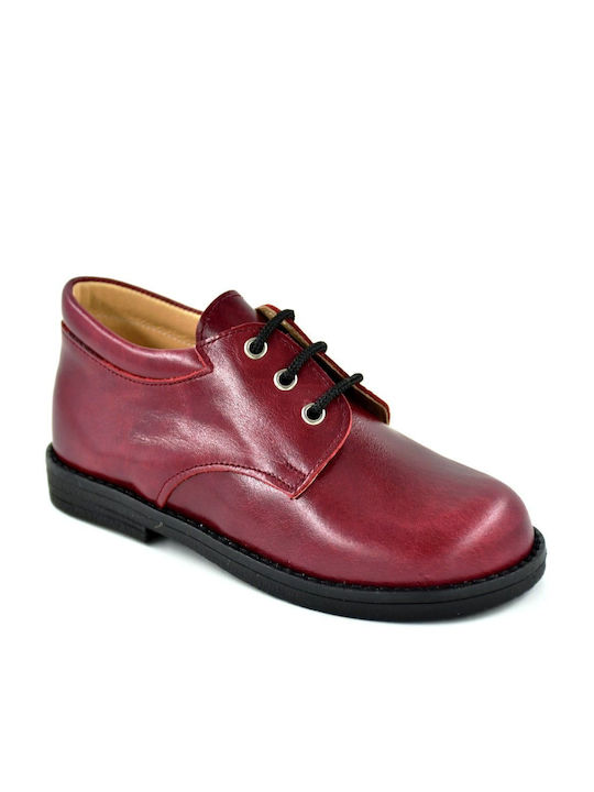 Platis Girls Leather Moccasins Burgundy