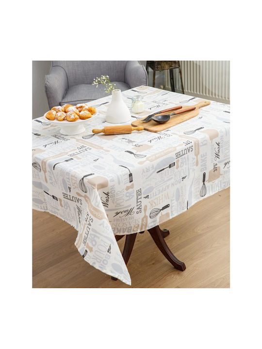 Borea Tablecloth Bon Apetit White 140x220cm