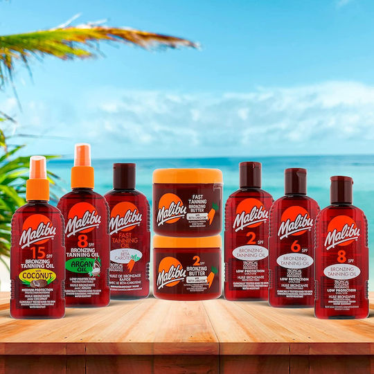 Malibu Αδιάβροχο Αντηλιακό Λάδι SPF8 2x200ml