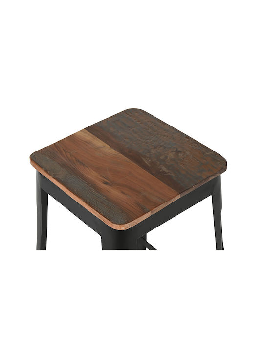 Stool Bar Wooden Brown Black 77x34x33cm