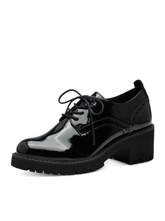 Women's Patent Leather Oxford Shoes Black