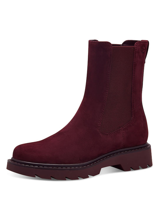 Tamaris Leather Women's Chelsea Boots Red