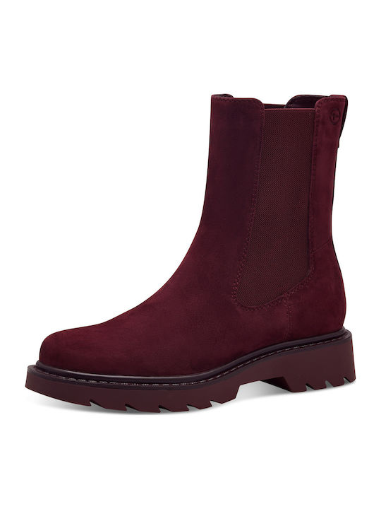 Leather Women's Chelsea Boots Burgundy