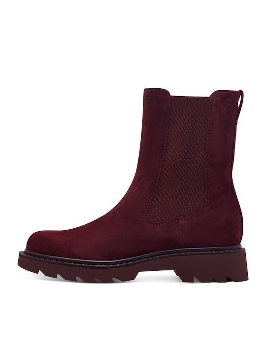 Leather Women's Chelsea Boots Burgundy
