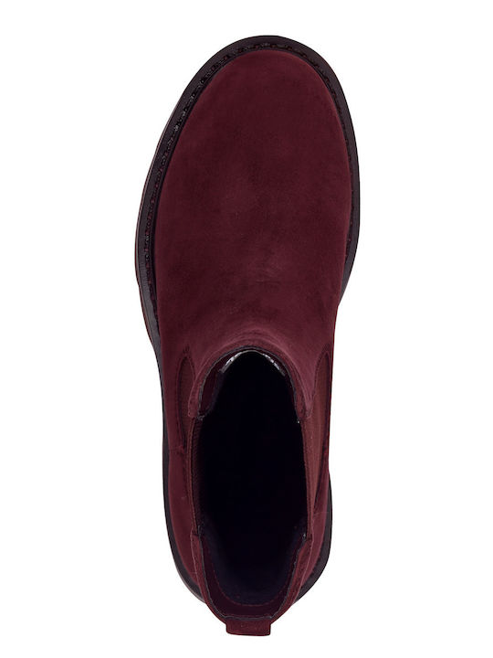 Leather Women's Chelsea Boots Burgundy