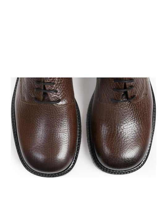 Δερμάτινα Γυναικεία Oxfords σε Χακί Χρώμα