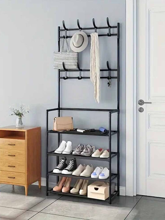 Uncle George Floor Garment Rack made of Metal Black 65x26x168cm