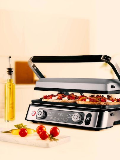 Braun Multigrill 9 Pro Настолна Електрическа Скара с Гладка и Релефна Плоча 2200W с Капак и Регулируем Термостат 37x23см