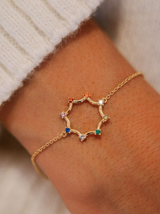 Jcou Women's Gold-Plated Silver Bracelet with Zircon
