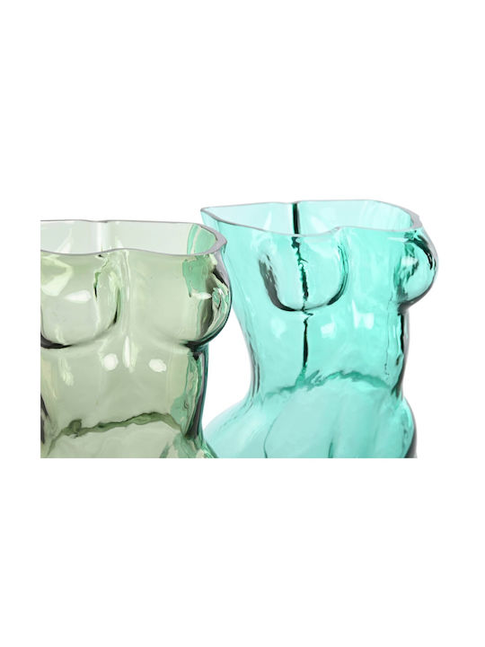 Home Esprit Blue Green Crystal Vase 18 X 17 X 28 Cm X2