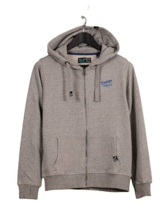 Women's Hooded French Terry Sweatshirt with Hoodie Grey