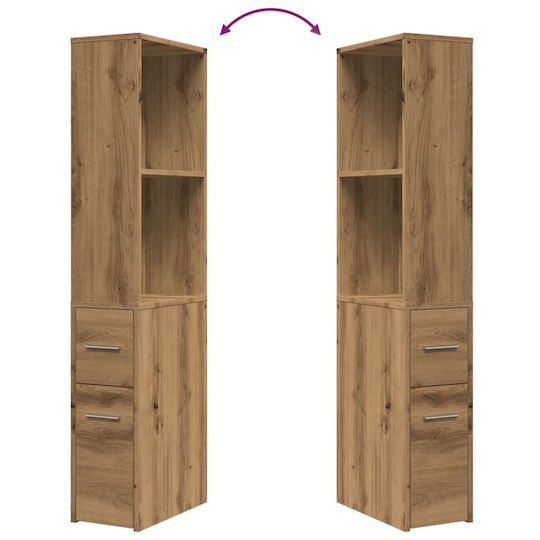 vidaXL Στήλη Μπάνιου Τοίχου Μ22xΒ41xΥ135cm Δρυς