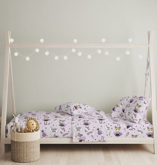 Cokitex Sheet Set Single Cotton Purple 165x270cm 3pcs